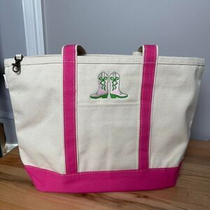 pink boot tote bag medium